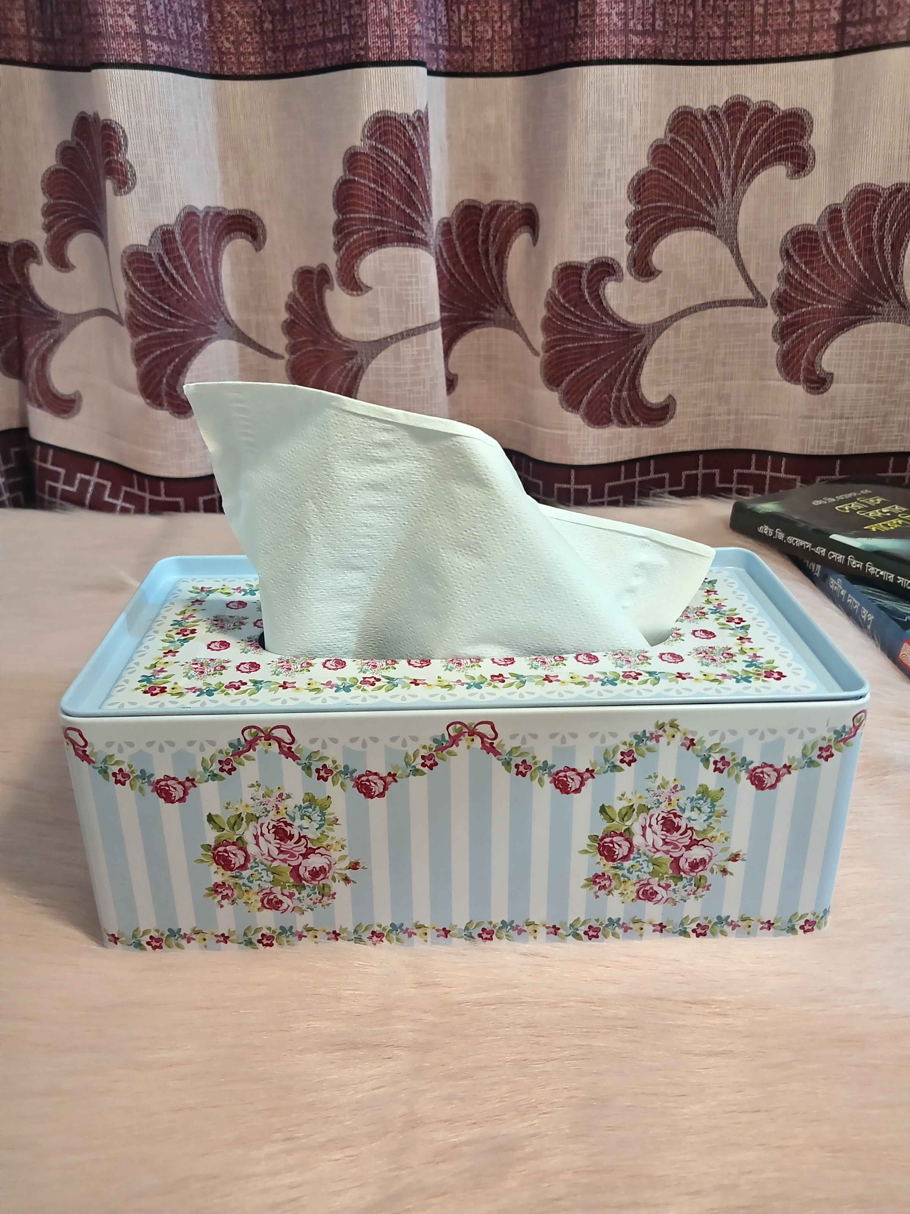 Floral Printed Tissue Box Holder